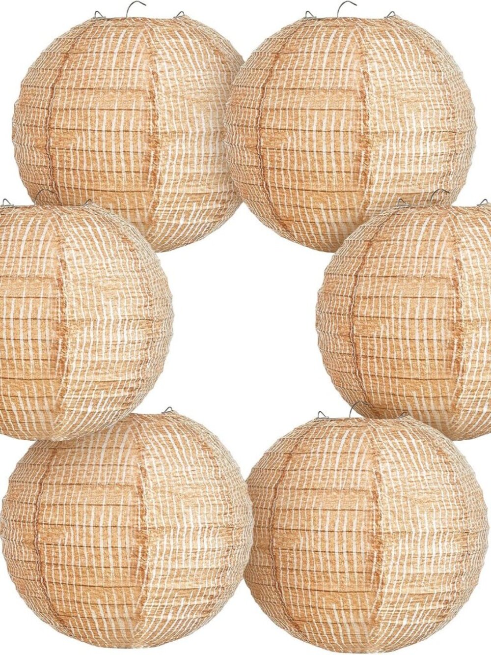 6 Pcs Print Burlap Paper Lanterns Classroom Decor,8 Inch